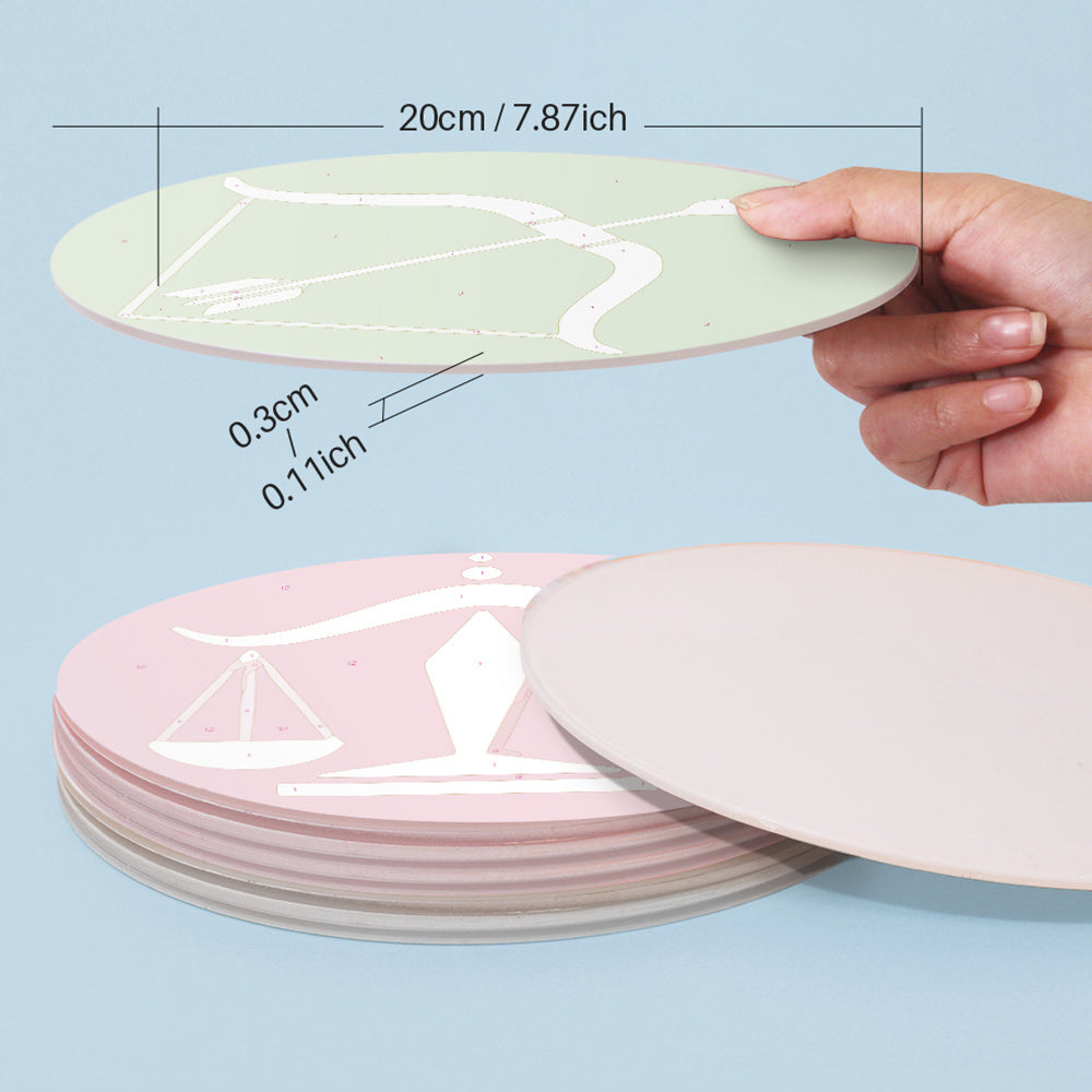 12Pcs Cartoon Constellation Logo Placemats Paint by Numbers