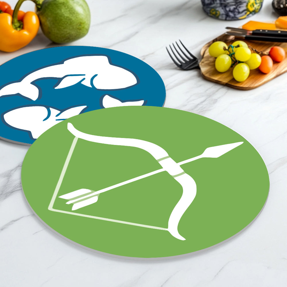 12Pcs Cartoon Constellation Logo Placemats Paint by Numbers