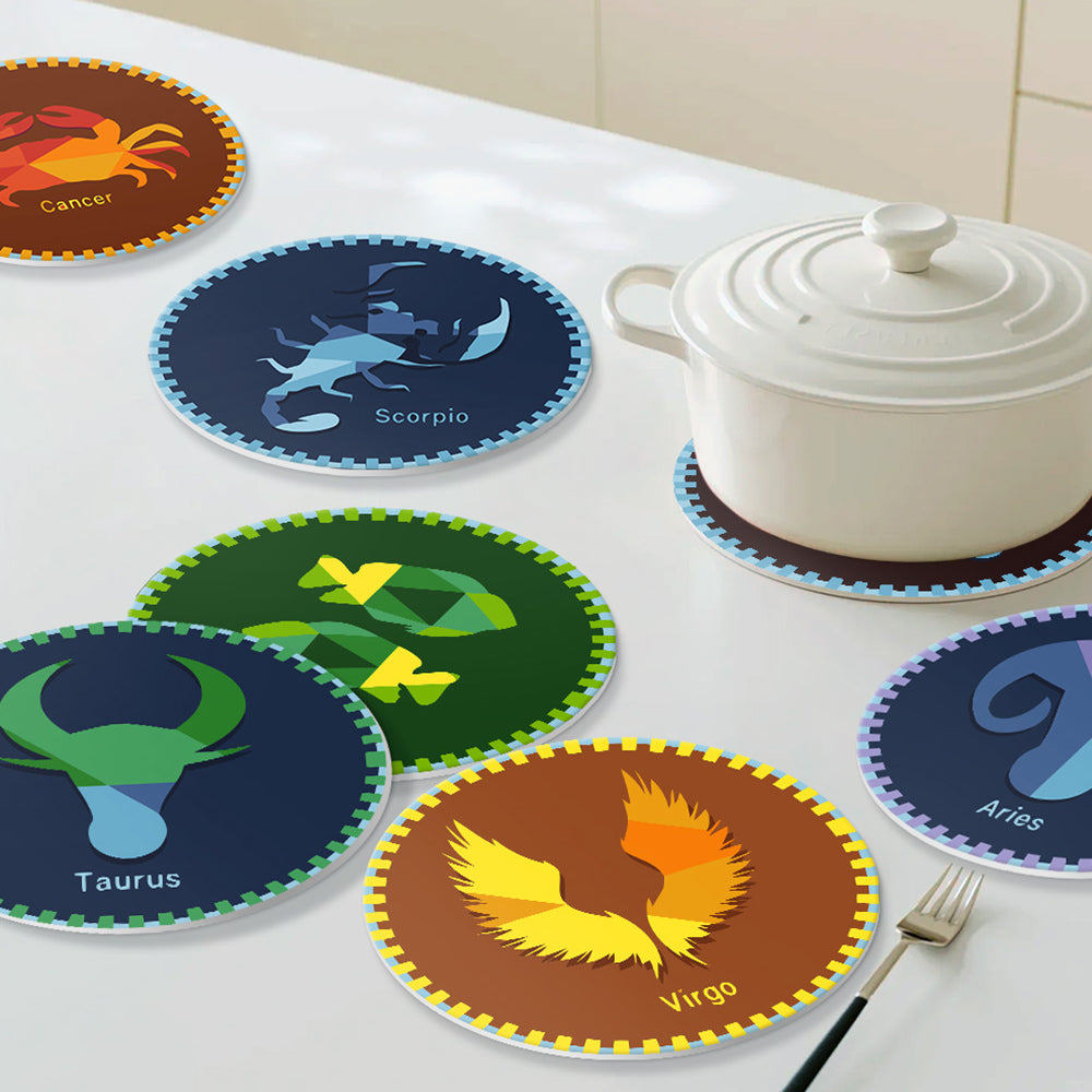 12Pcs Constellation Series Placemats Paint by Numbers