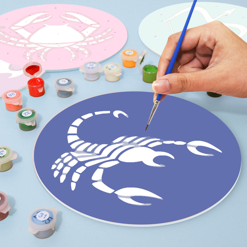 12Pcs Zodiac Sign Placemats Paint by Numbers