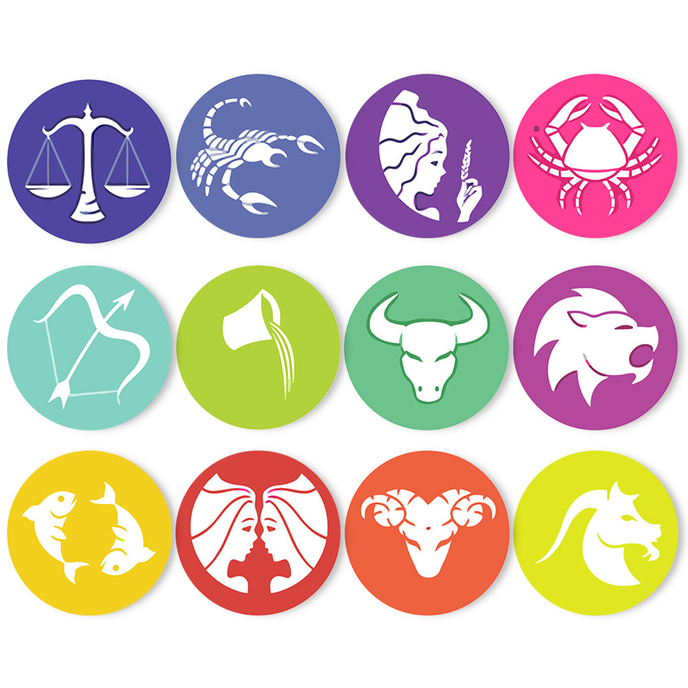 12Pcs Zodiac Sign Placemats Paint by Numbers
