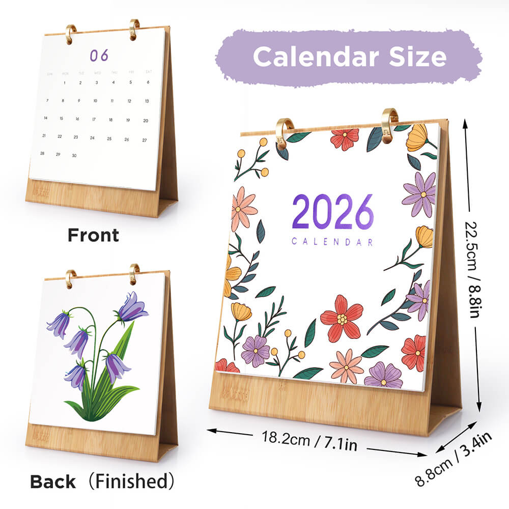 2026 Desk Calendar Paint by Numbers | Beautiful Flowers