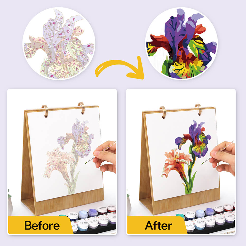 2026 Desk Calendar Paint by Numbers | Beautiful Flowers