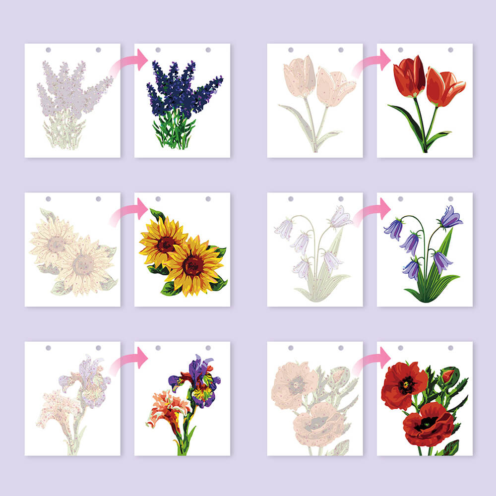 2026 Desk Calendar Paint by Numbers | Beautiful Flowers
