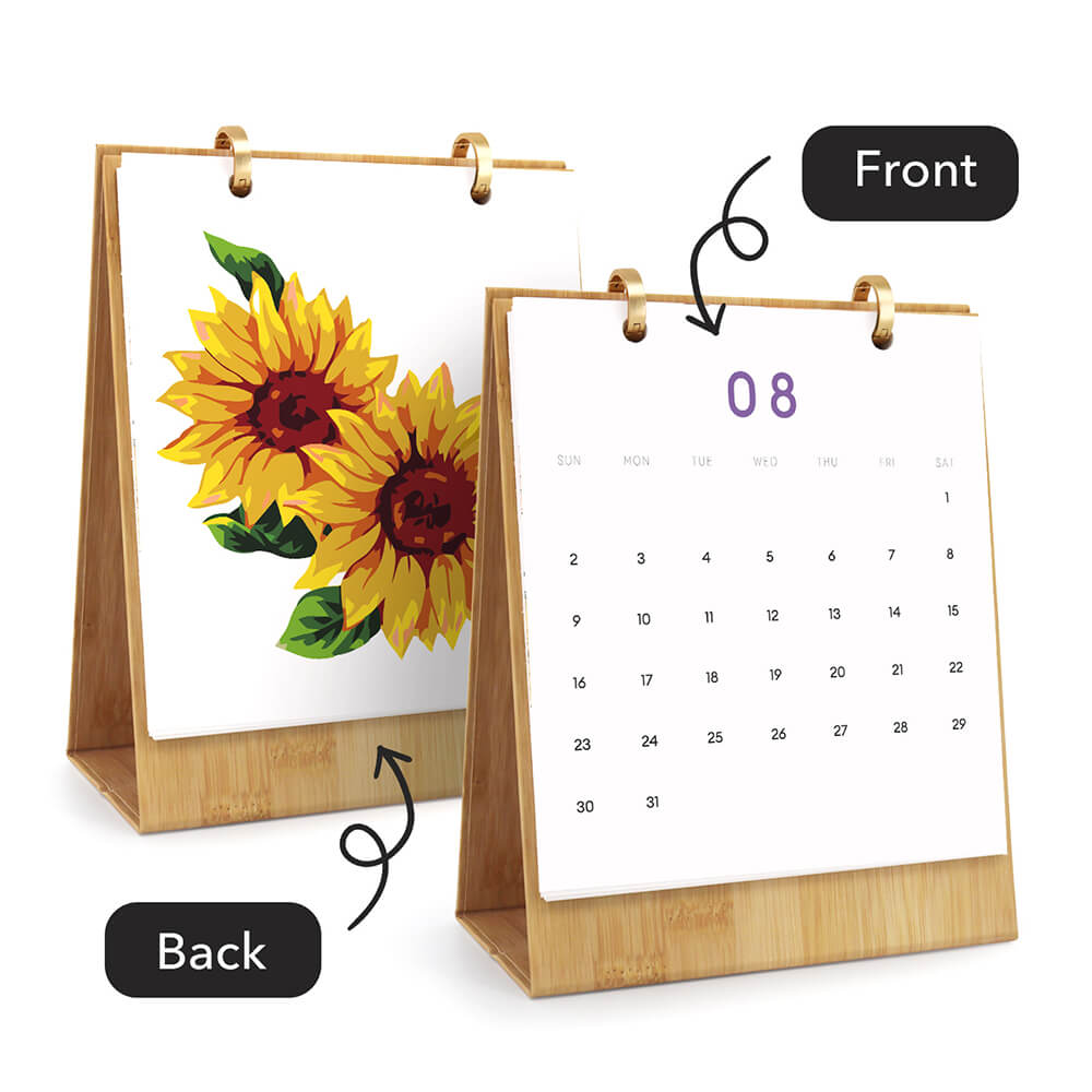2026 Desk Calendar Paint by Numbers | Beautiful Flowers