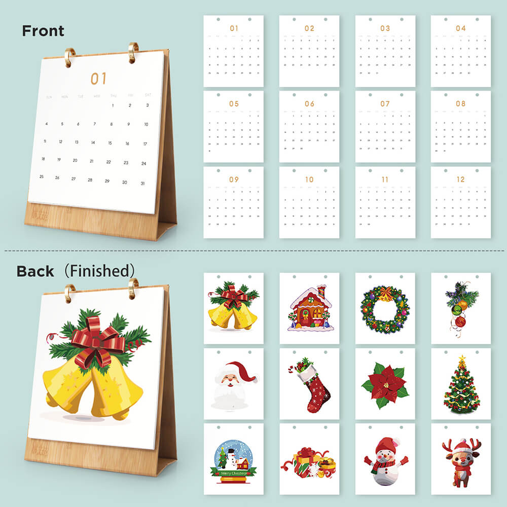 2026 Desk Calendar Paint by Numbers | Christmas Atmosphere