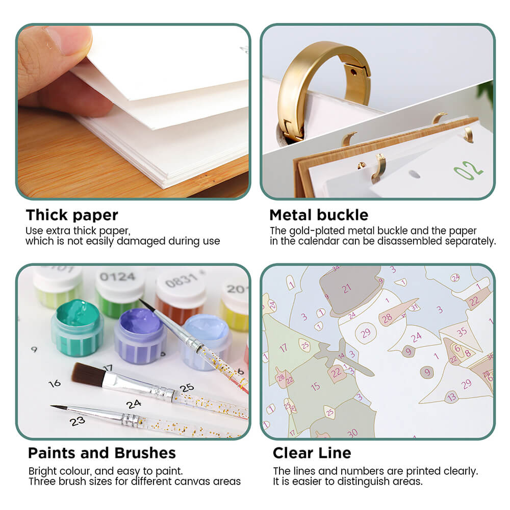 2026 Desk Calendar Paint by Numbers | Christmas Atmosphere