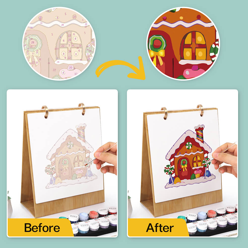 2026 Desk Calendar Paint by Numbers | Christmas Atmosphere