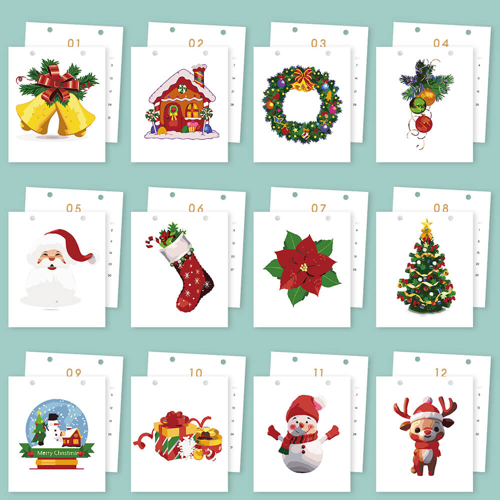 2026 Desk Calendar Paint by Numbers | Christmas Atmosphere