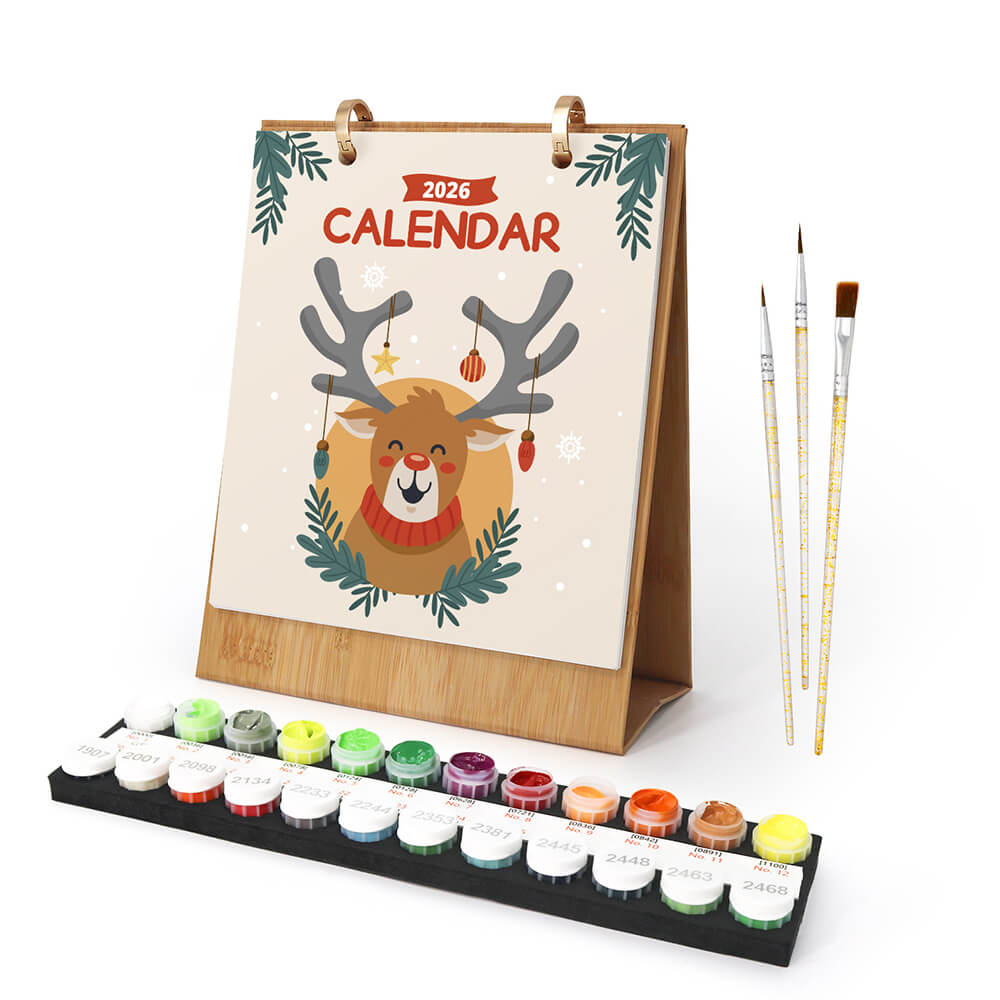 2026 Desk Calendar Paint by Numbers | Christmas Atmosphere