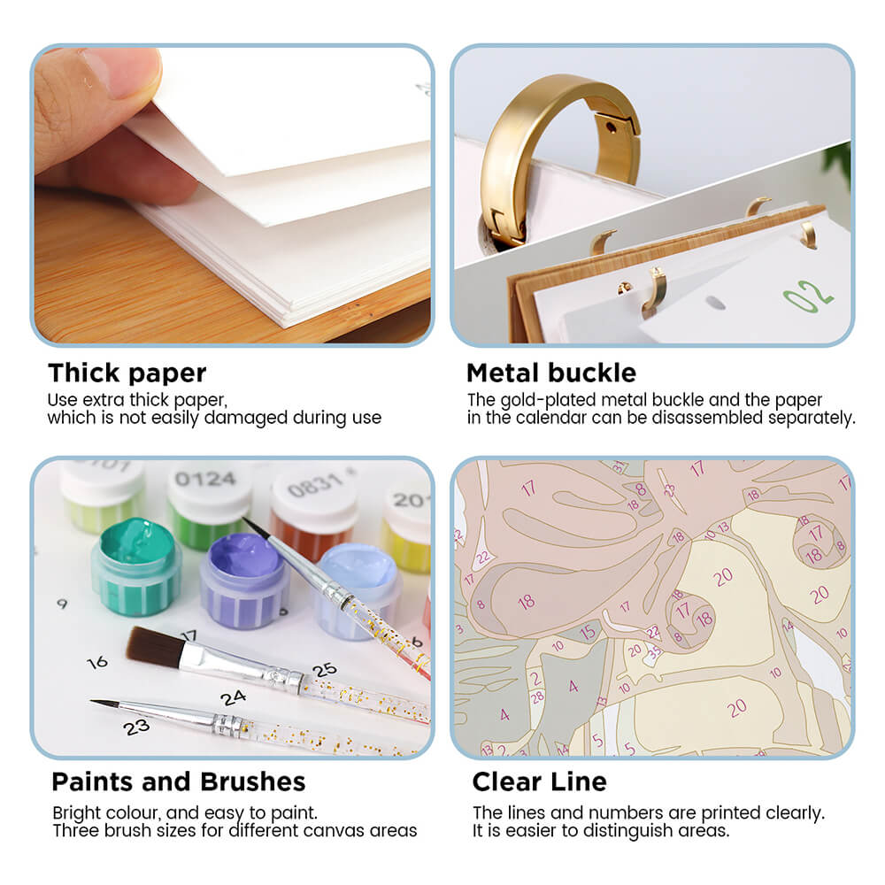 2026 Desk Calendar Paint by Numbers | Christmas Decorations