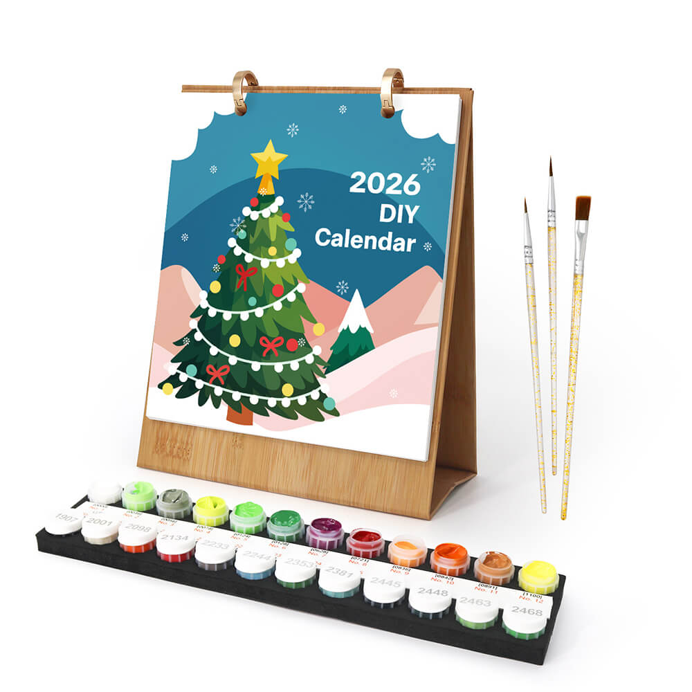 2026 Desk Calendar Paint by Numbers | Christmas Decorations