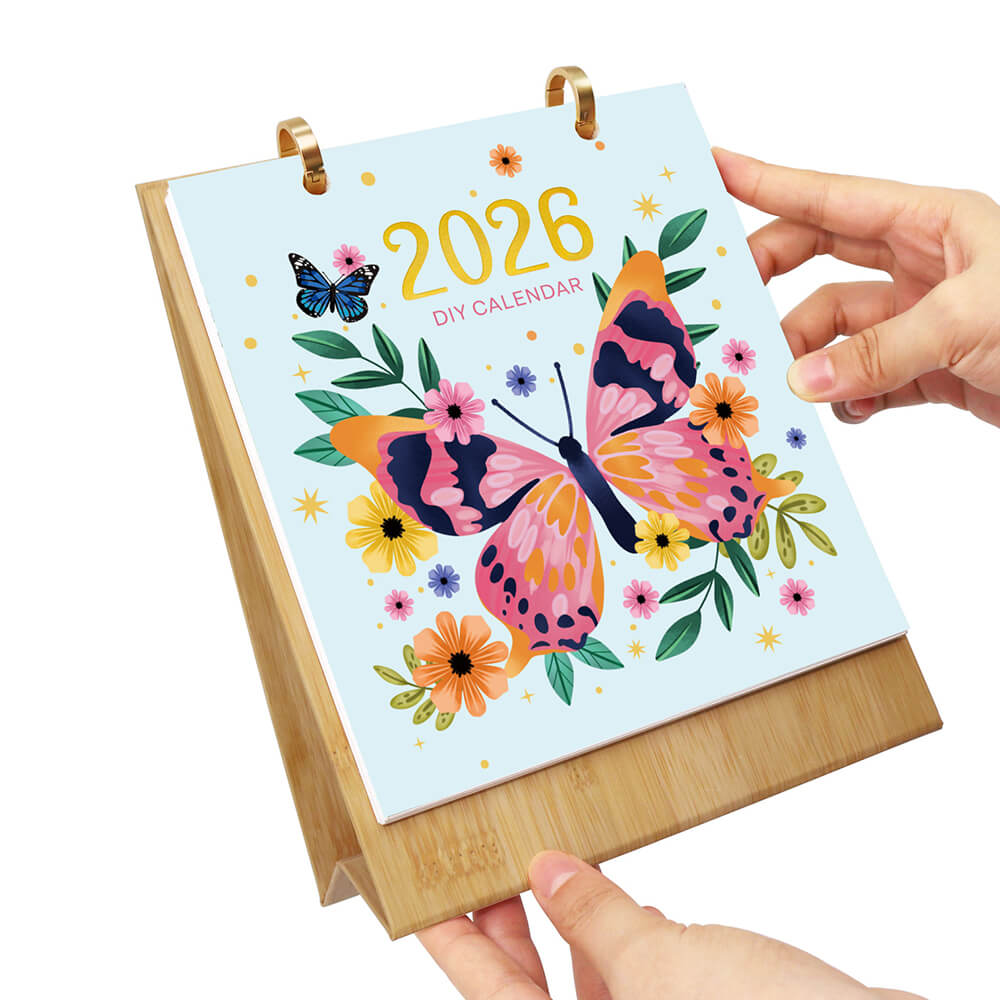 2026 Desk Calendar Paint by Numbers | Colorful Butterfly Specimens