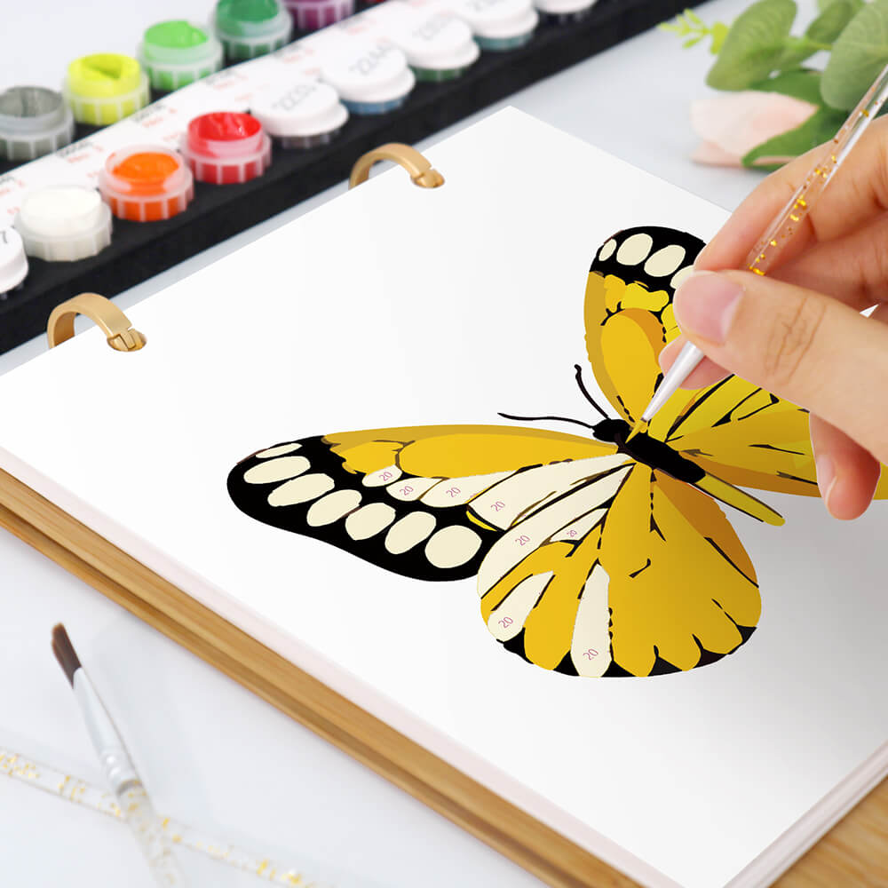 2026 Desk Calendar Paint by Numbers | Colorful Butterfly Specimens