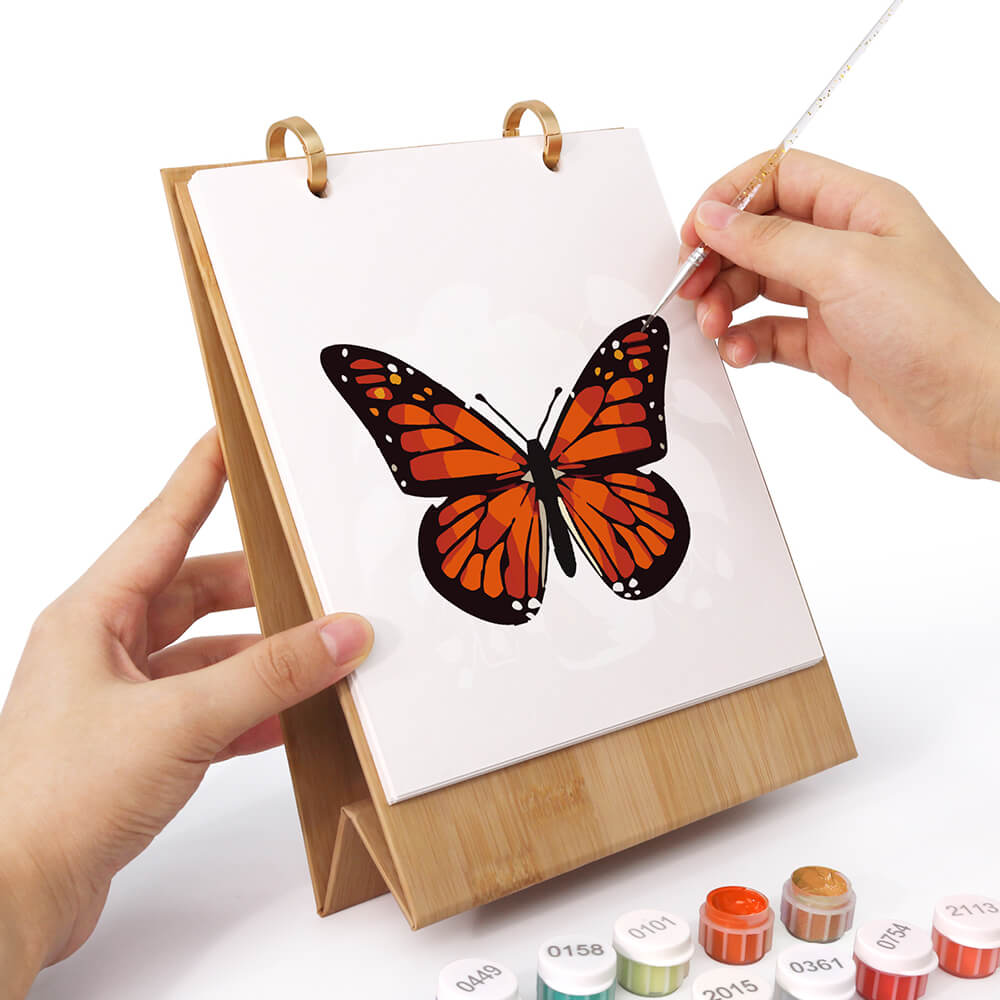 2026 Desk Calendar Paint by Numbers | Colorful Butterfly Specimens