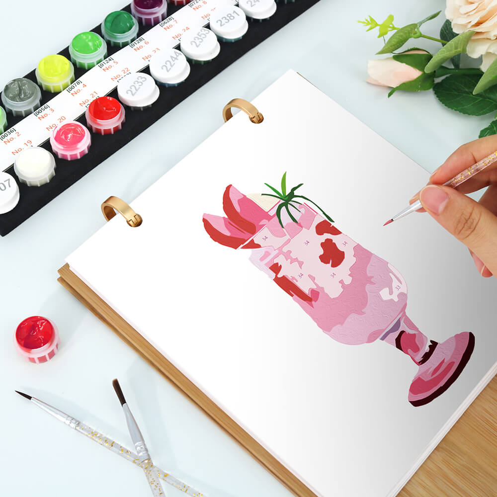 2026 Desk Calendar Paint by Numbers | Delicious Cocktails
