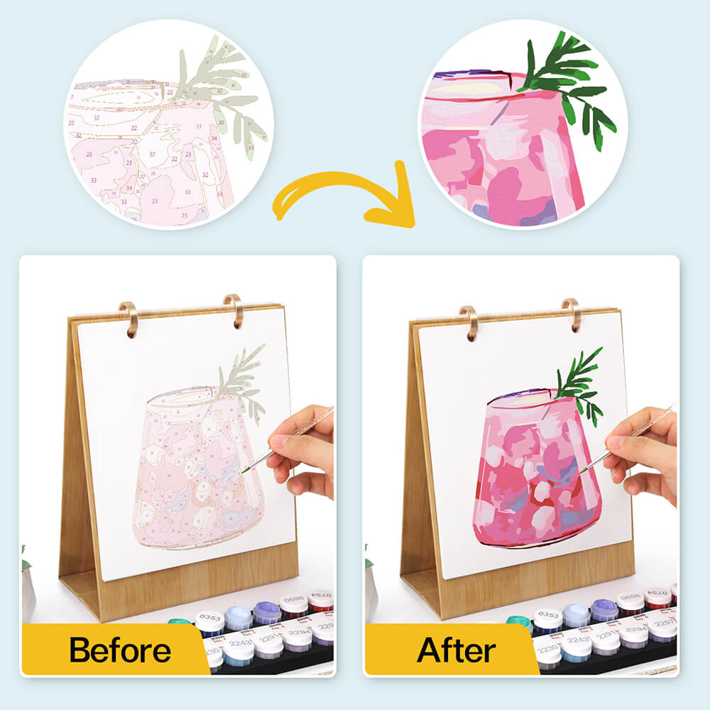 2026 Desk Calendar Paint by Numbers | Delicious Cocktails