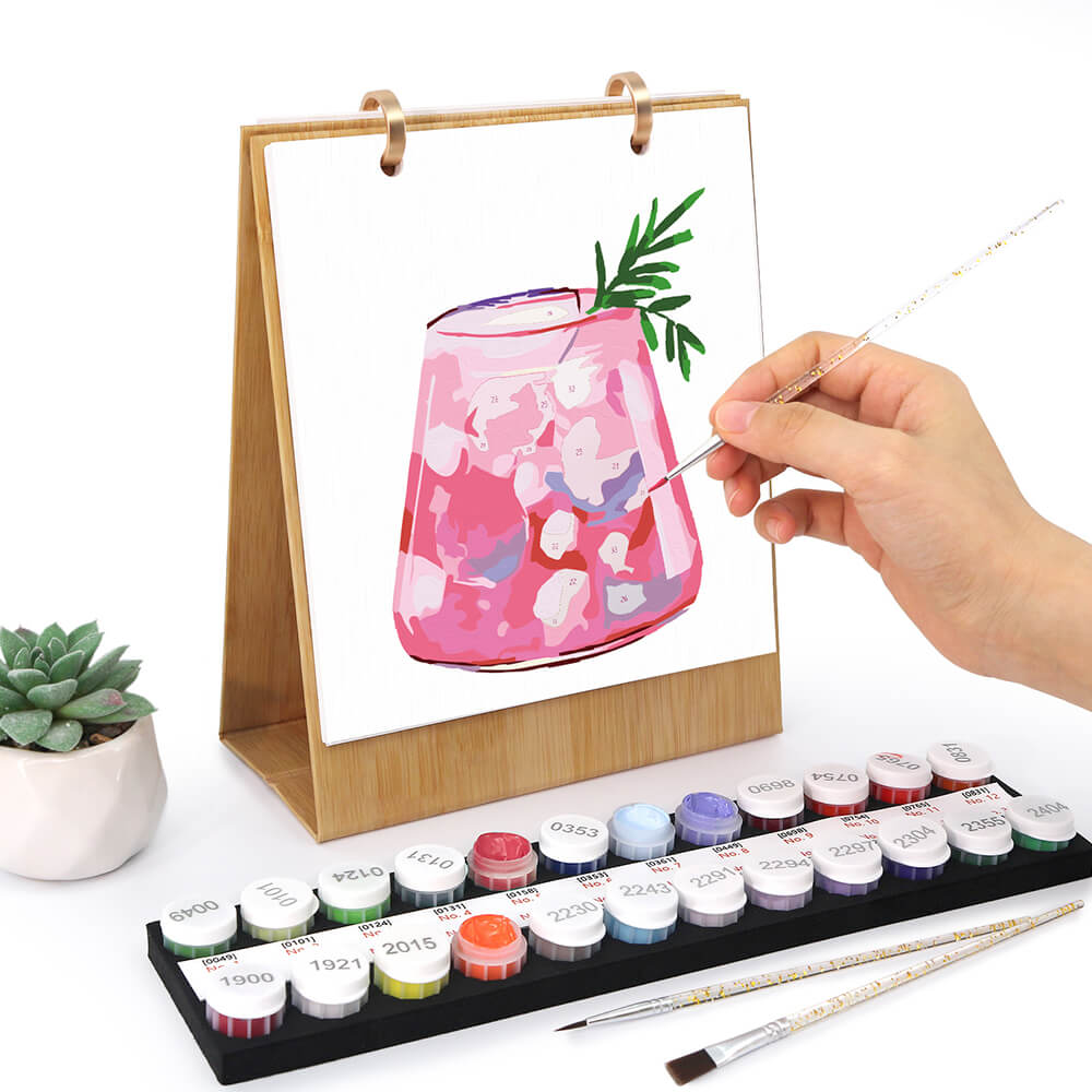 2026 Desk Calendar Paint by Numbers | Delicious Cocktails