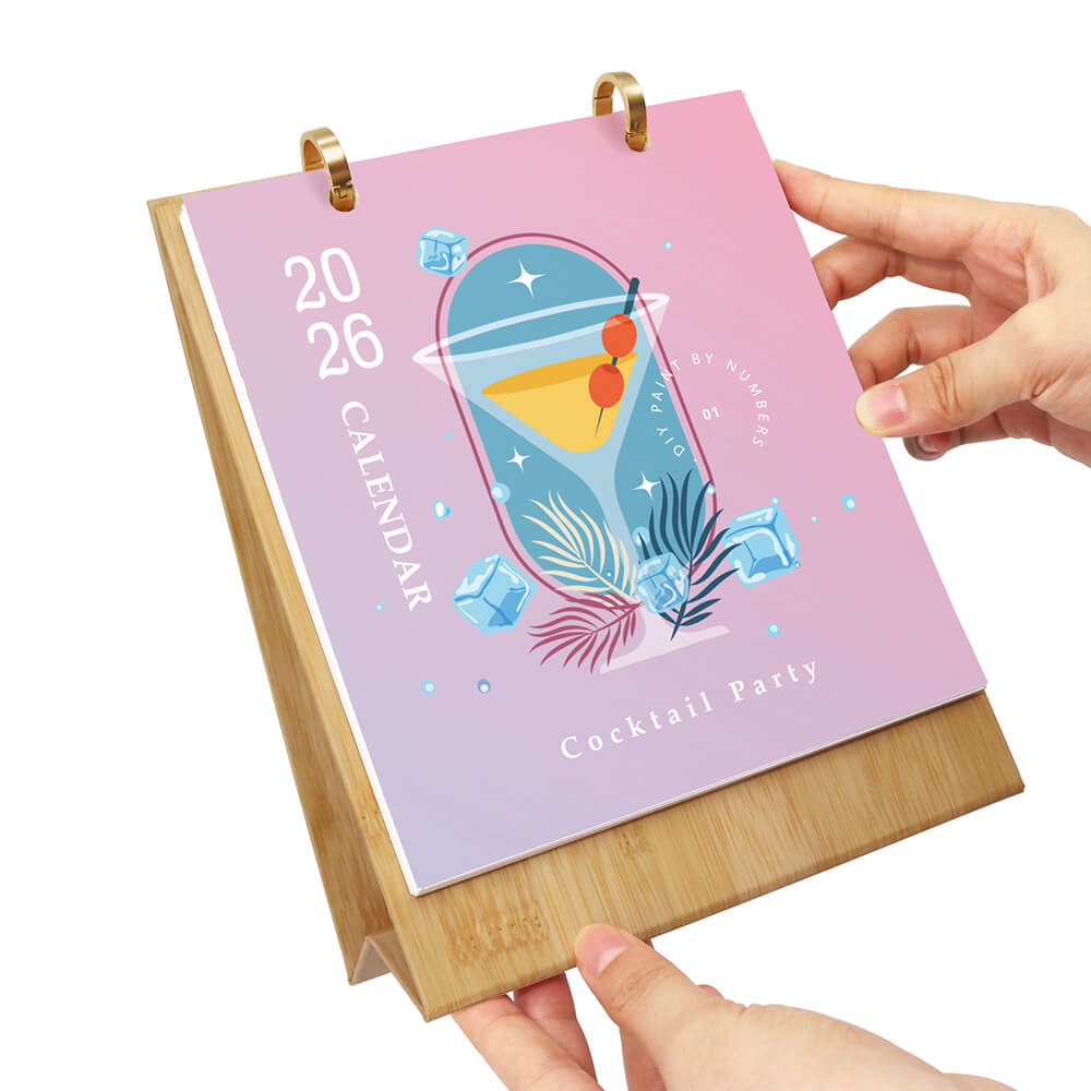 2026 Desk Calendar Paint by Numbers | Delicious Cocktails
