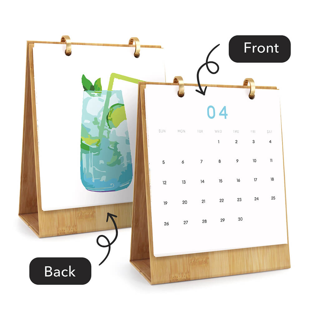 2026 Desk Calendar Paint by Numbers | Delicious Cocktails
