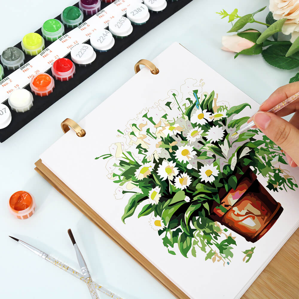 2026 Desk Calendar Paint by Numbers | Green Potted Plant