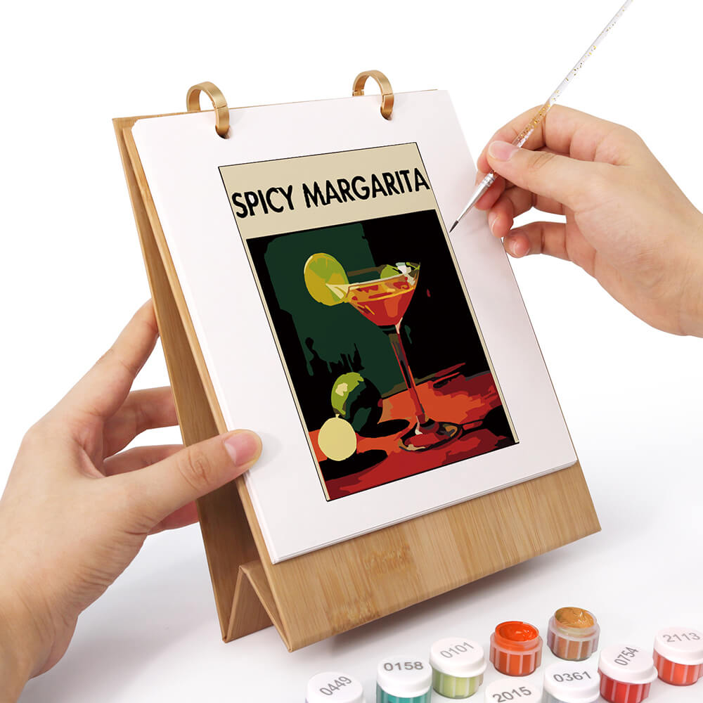 2026 Desk Calendar Paint by Numbers | Luxury Cocktails