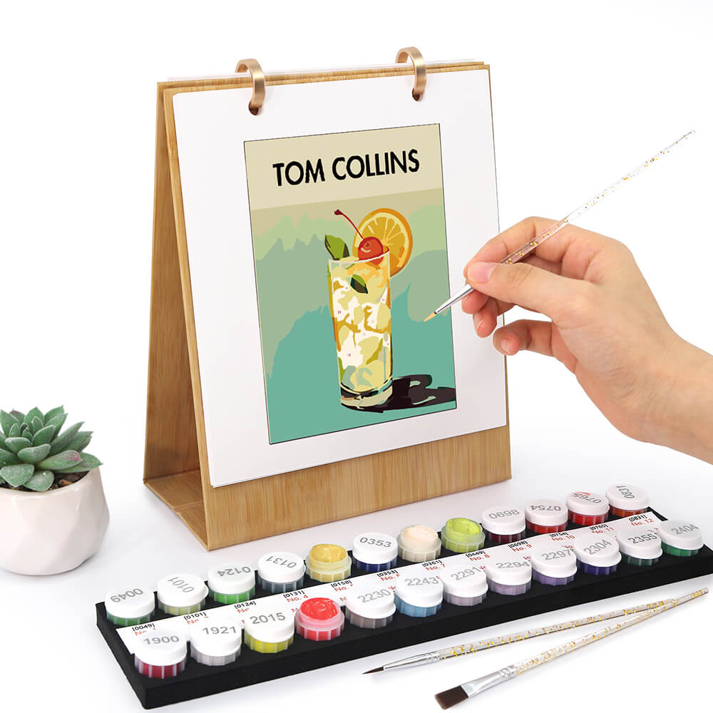 2026 Desk Calendar Paint by Numbers | Luxury Cocktails