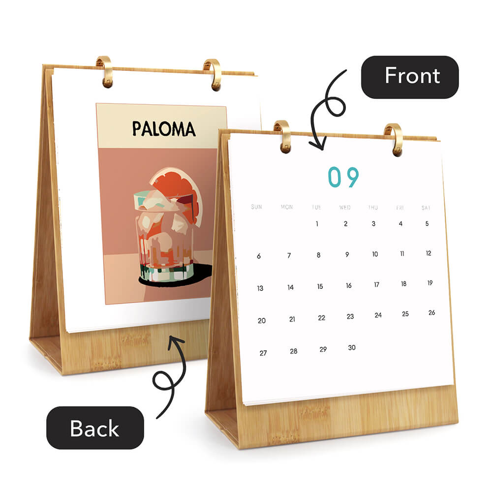 2026 Desk Calendar Paint by Numbers | Luxury Cocktails