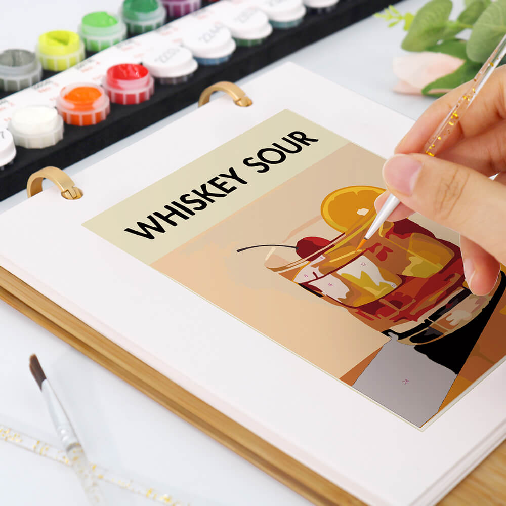 2026 Desk Calendar Paint by Numbers | Luxury Cocktails