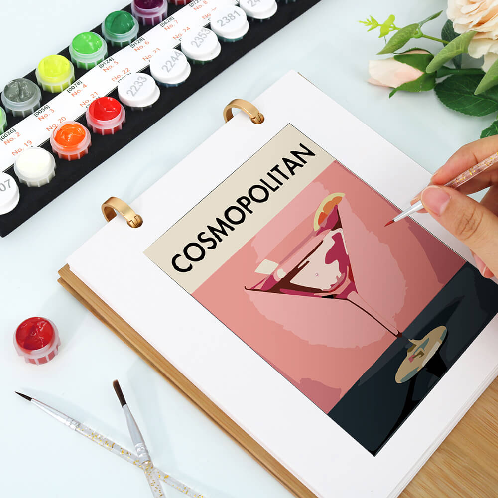 2026 Desk Calendar Paint by Numbers | Luxury Cocktails