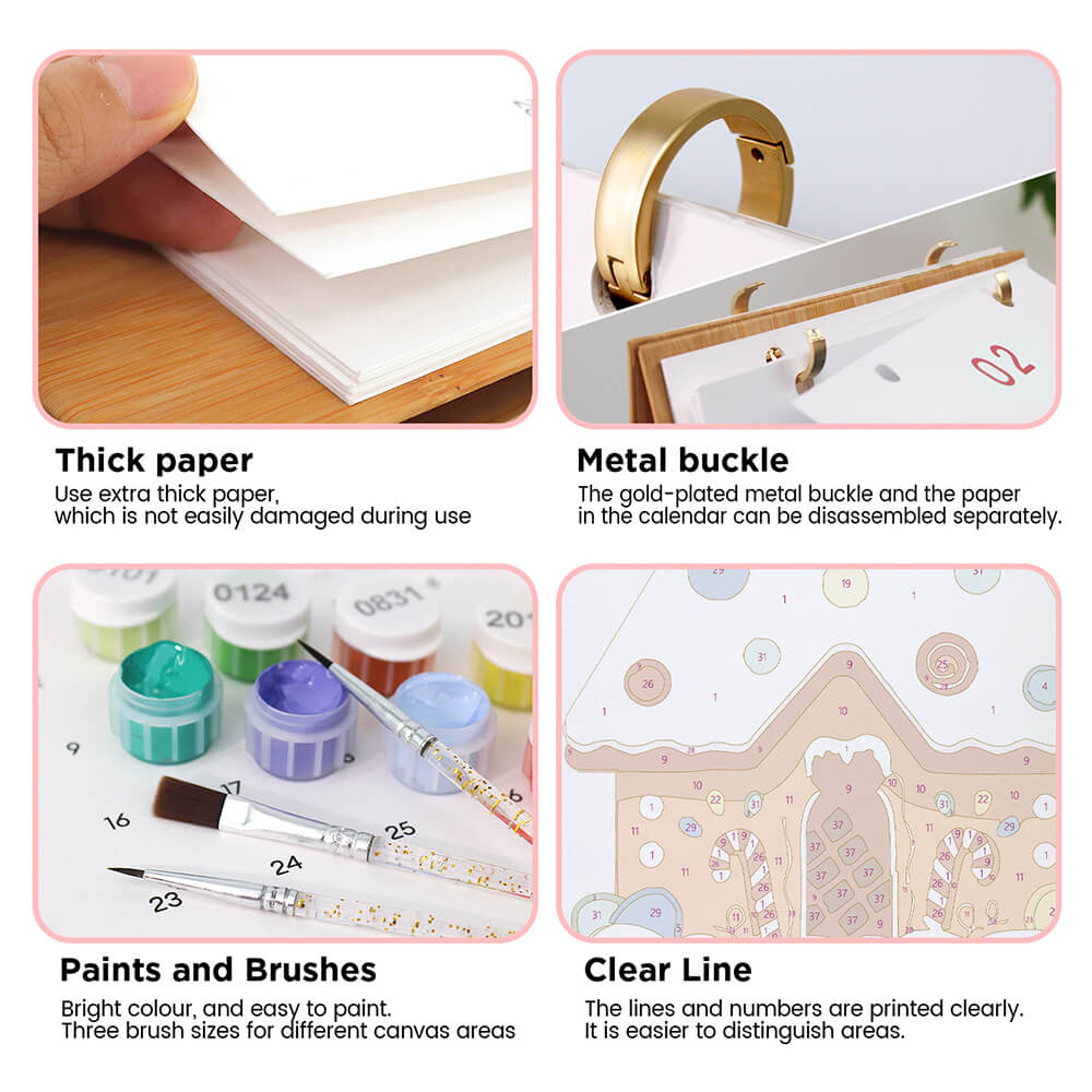 2026 Desk Calendar Paint by Numbers | Merry Christmas