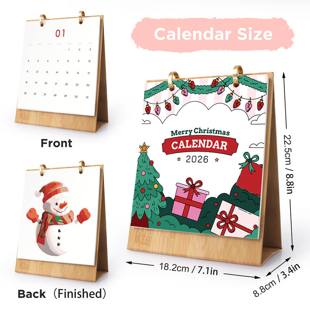 2026 Desk Calendar Paint by Numbers | Merry Christmas