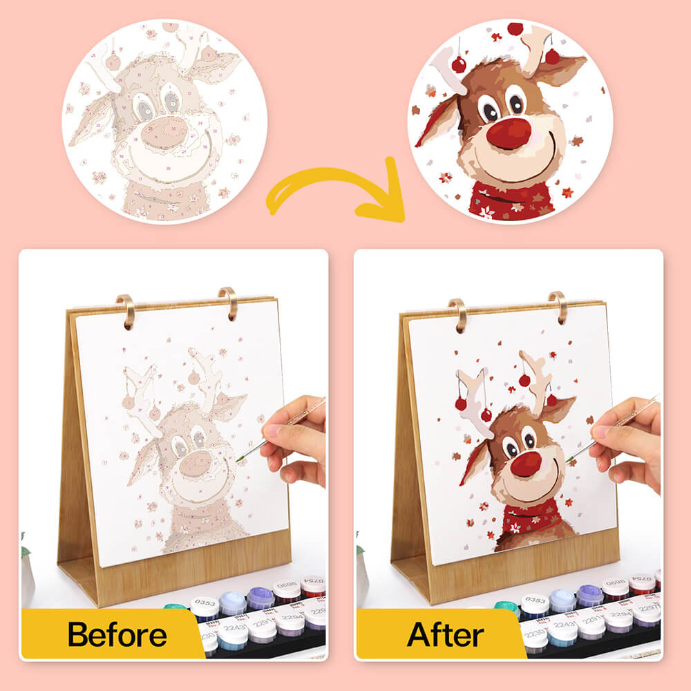 2026 Desk Calendar Paint by Numbers | Merry Christmas