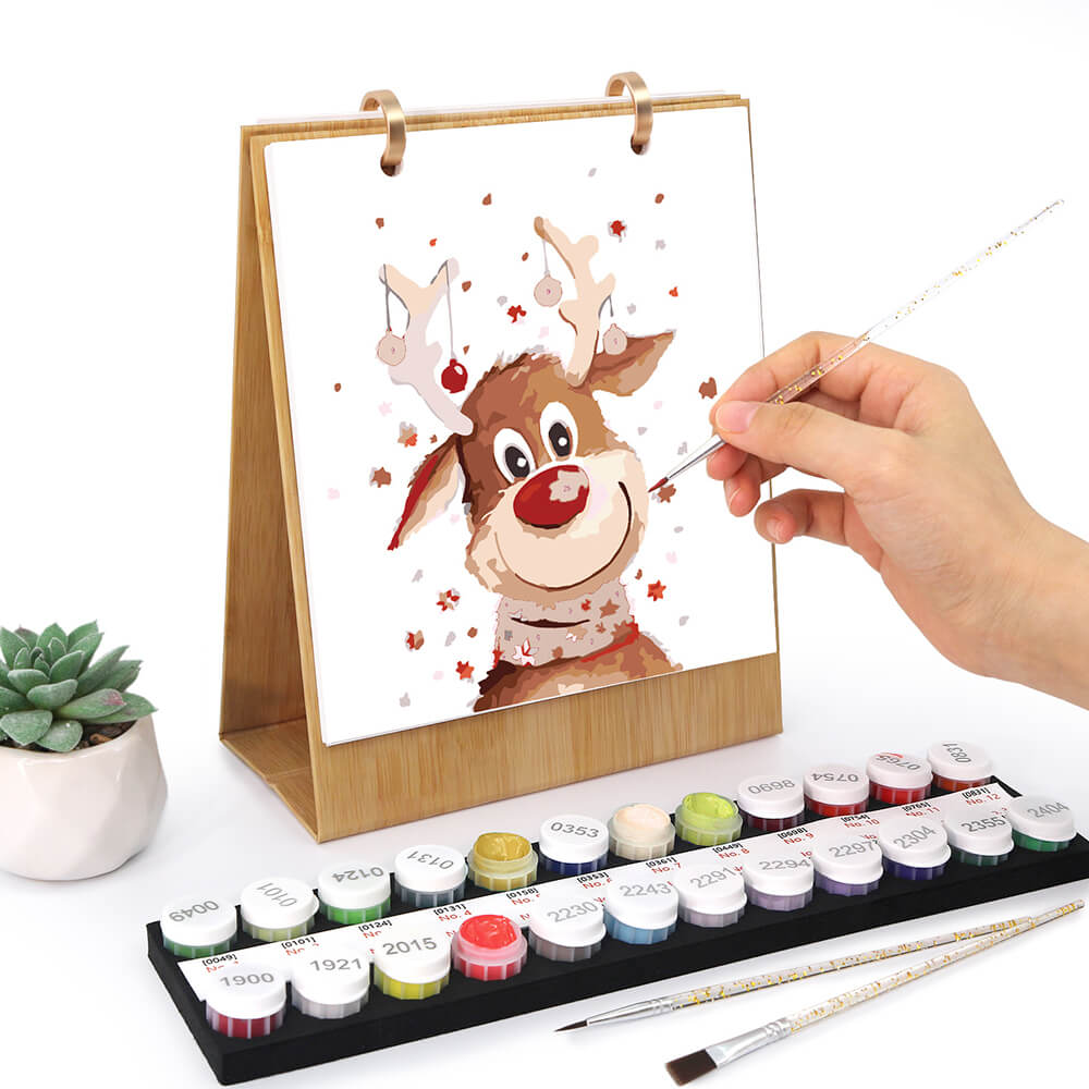 2026 Desk Calendar Paint by Numbers | Merry Christmas