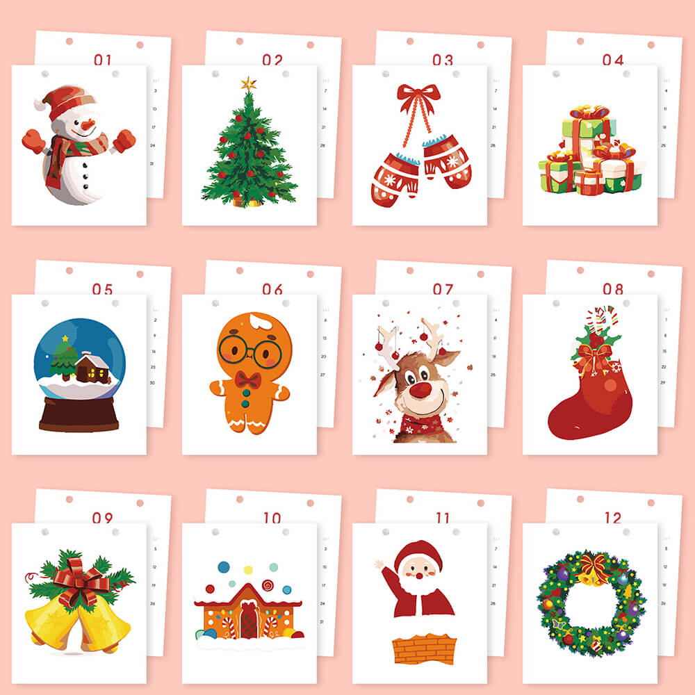 2026 Desk Calendar Paint by Numbers | Merry Christmas