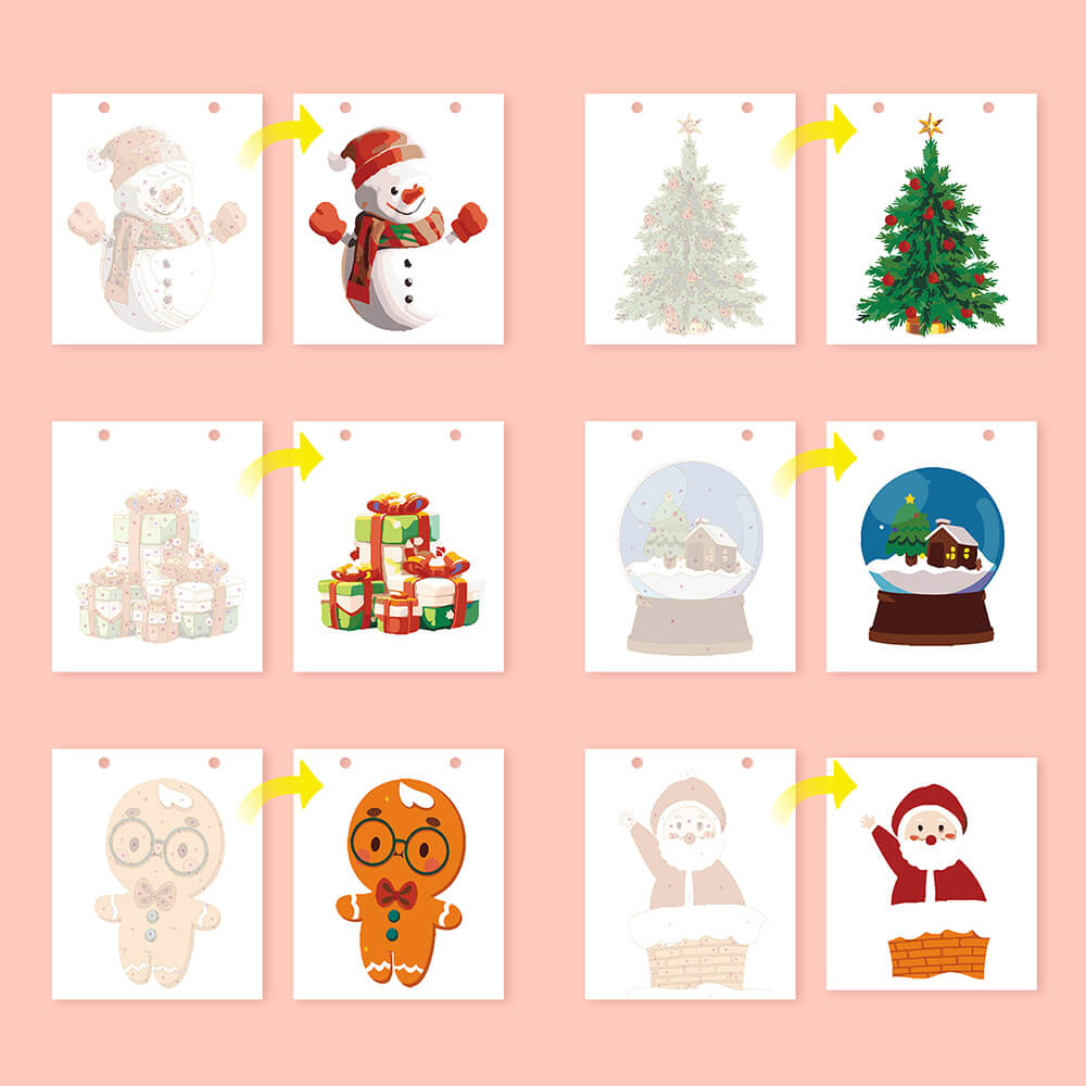 2026 Desk Calendar Paint by Numbers | Merry Christmas