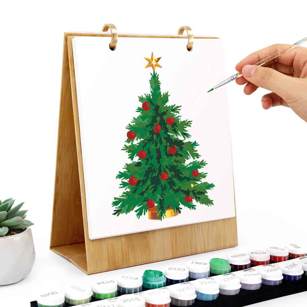 2026 Desk Calendar Paint by Numbers | Merry Christmas