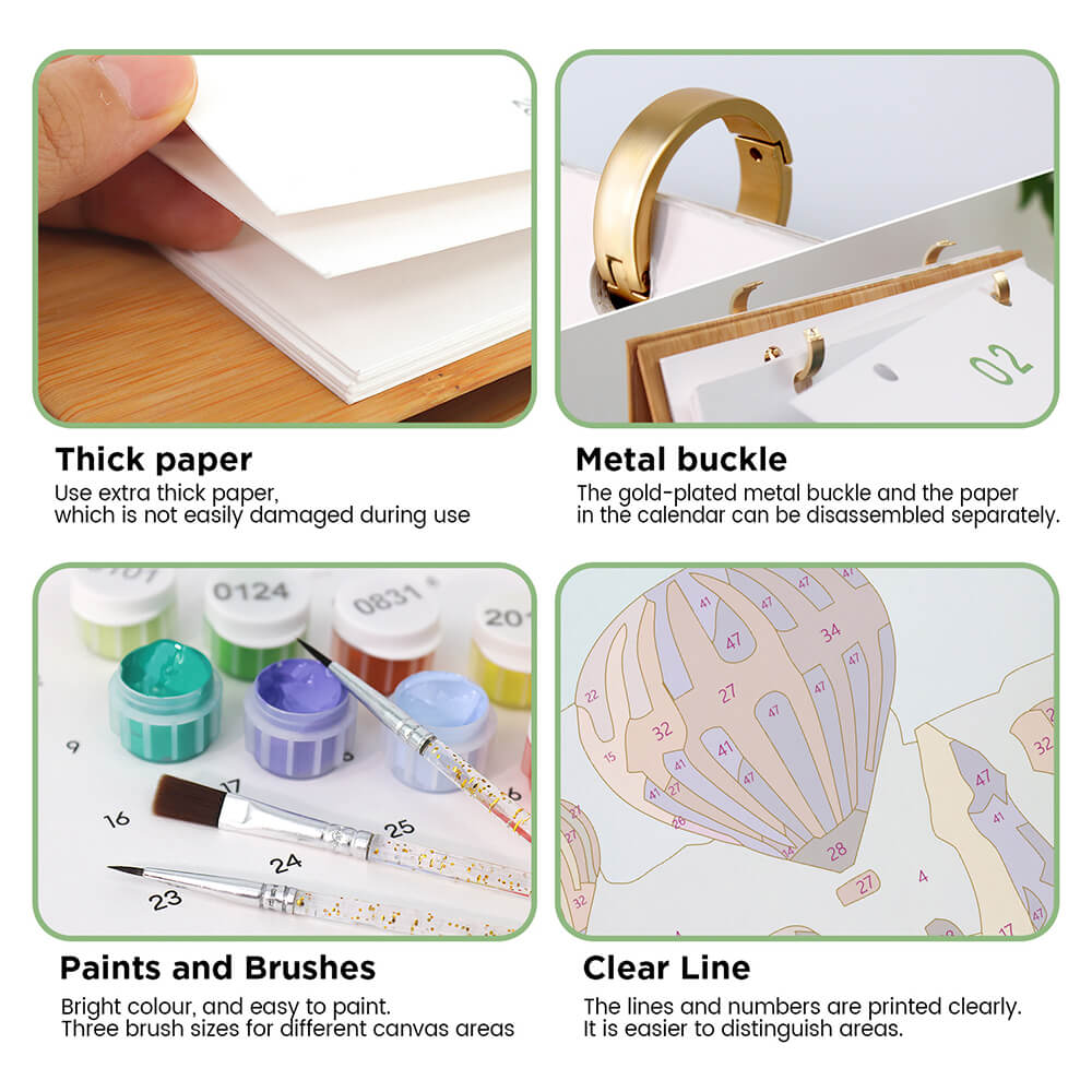 2026 Desk Calendar Paint by Numbers | World Travel