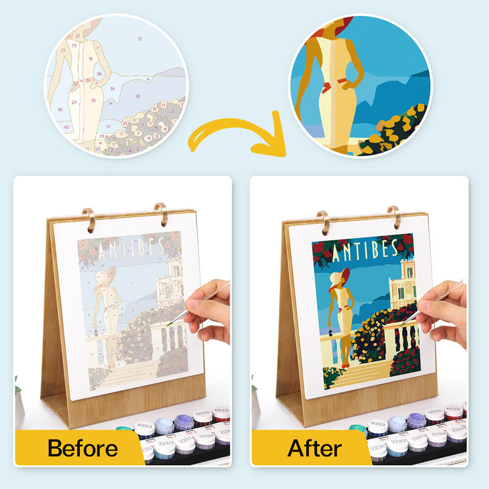 2026 Desk Calendar Paint by Numbers | World Travel