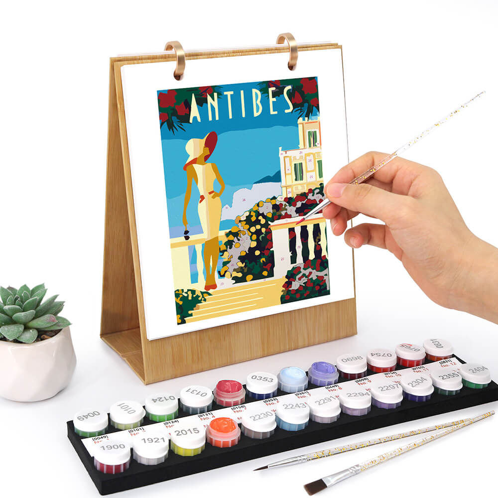 2026 Desk Calendar Paint by Numbers | World Travel