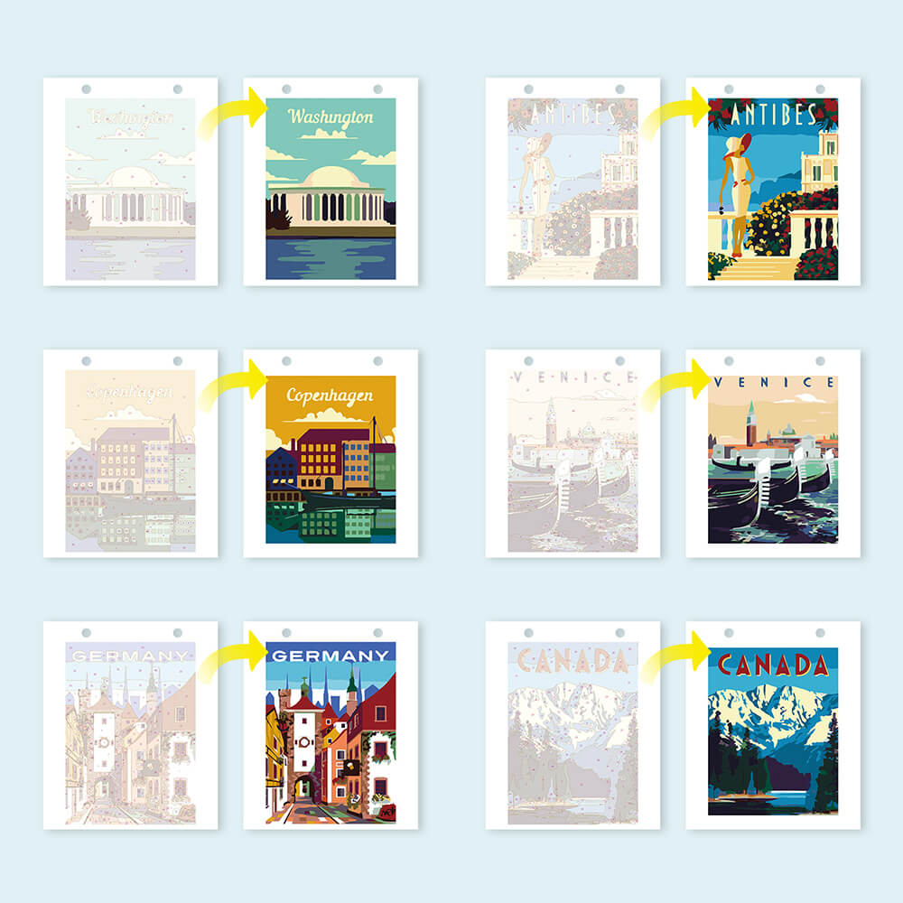 2026 Desk Calendar Paint by Numbers | World Travel