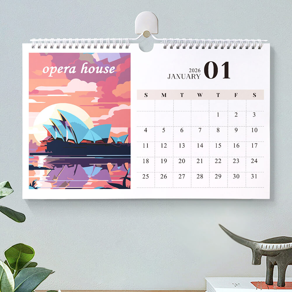 2026 Wall Calendar Paint by Numbers | Famous City Landmarks