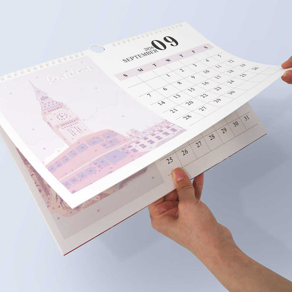 2026 Wall Calendar Paint by Numbers | Famous City Landmarks