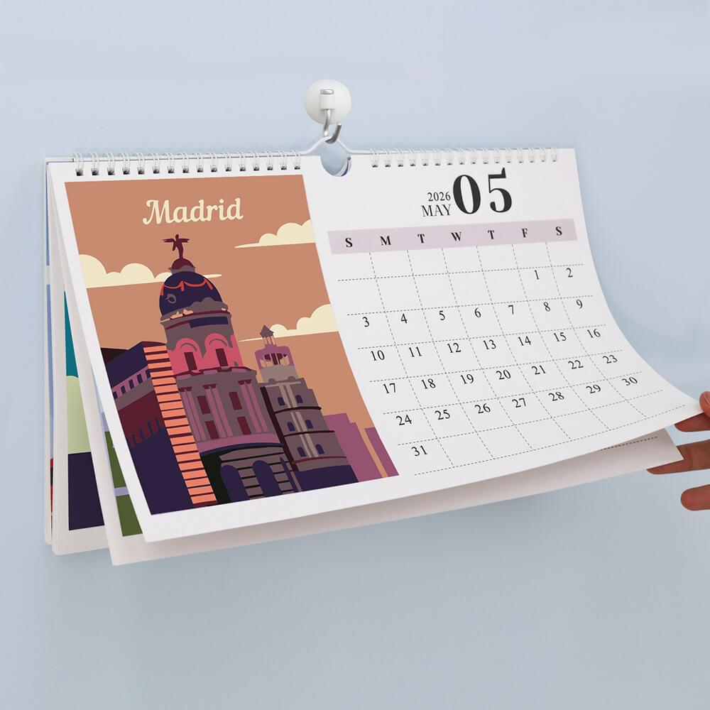 2026 Wall Calendar Paint by Numbers | Famous City Landmarks