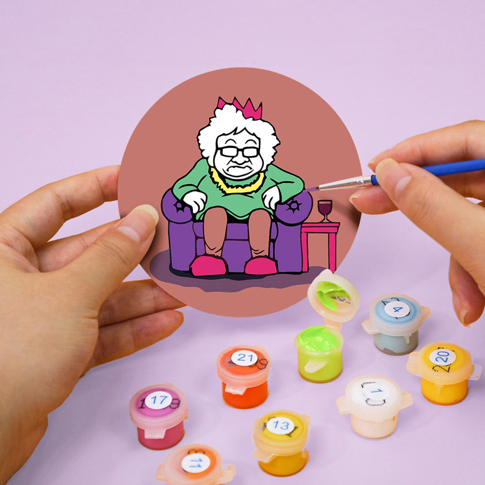 4Pcs Cartoon Christmas Character Coasters Paint by Numbers