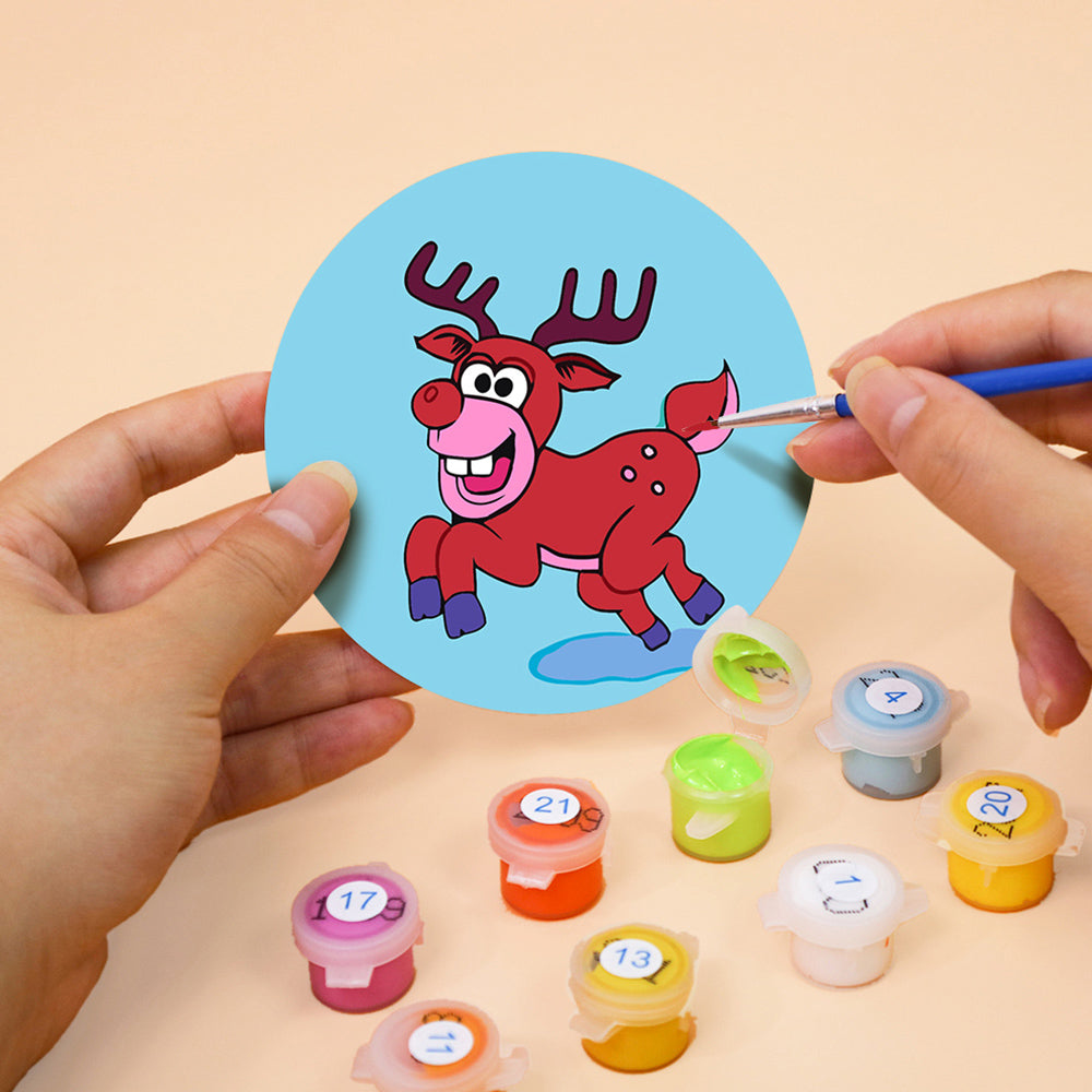 4Pcs Christmas Animal Coasters Paint by Numbers
