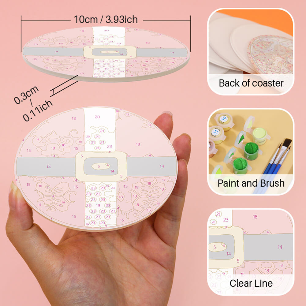 4Pcs Christmas Costumes Coasters Paint by Numbers