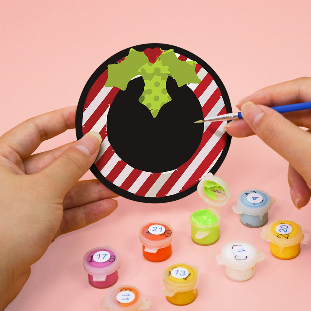 4Pcs Christmas Costumes Coasters Paint by Numbers