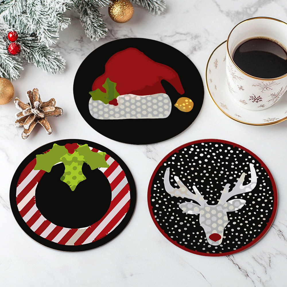 4Pcs Christmas Costumes Coasters Paint by Numbers