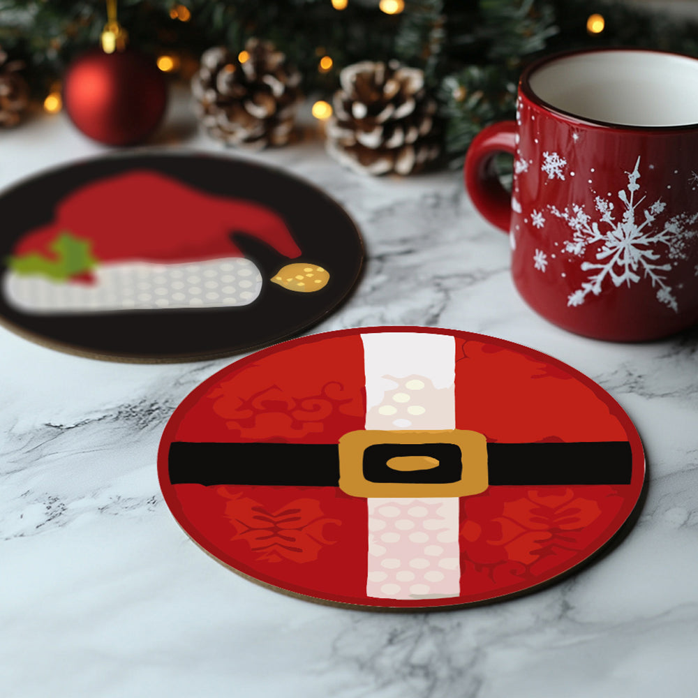 4Pcs Christmas Costumes Coasters Paint by Numbers